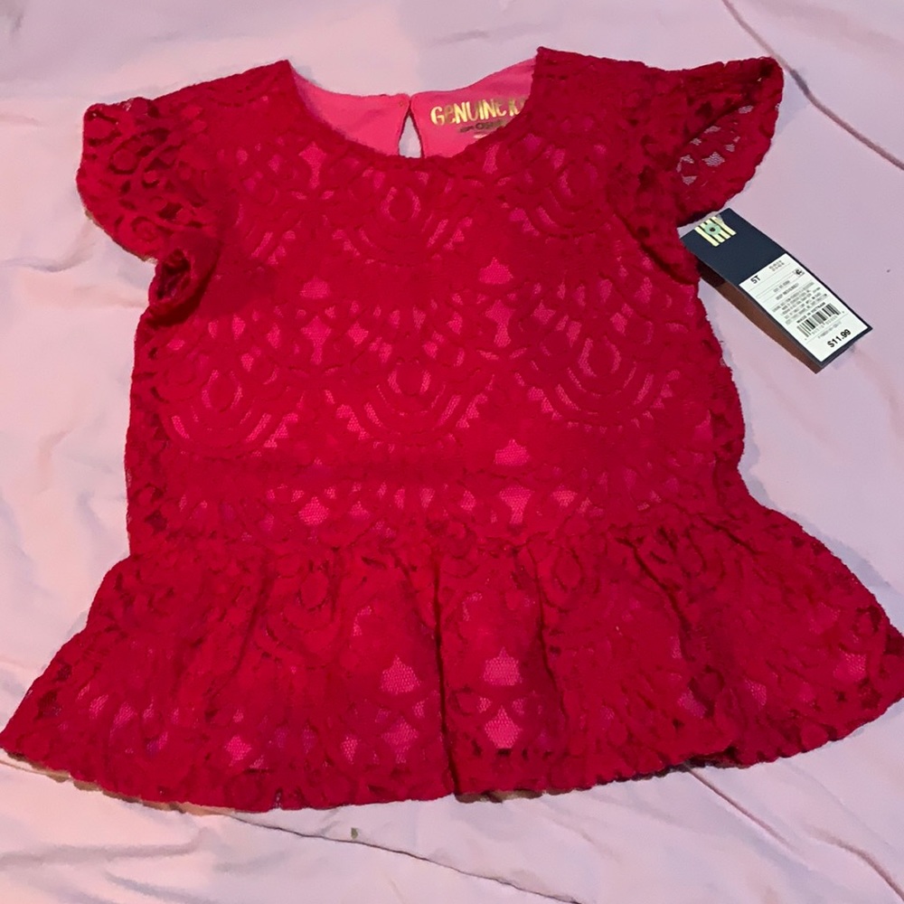 Peplum Lace Blouse Pink NWT